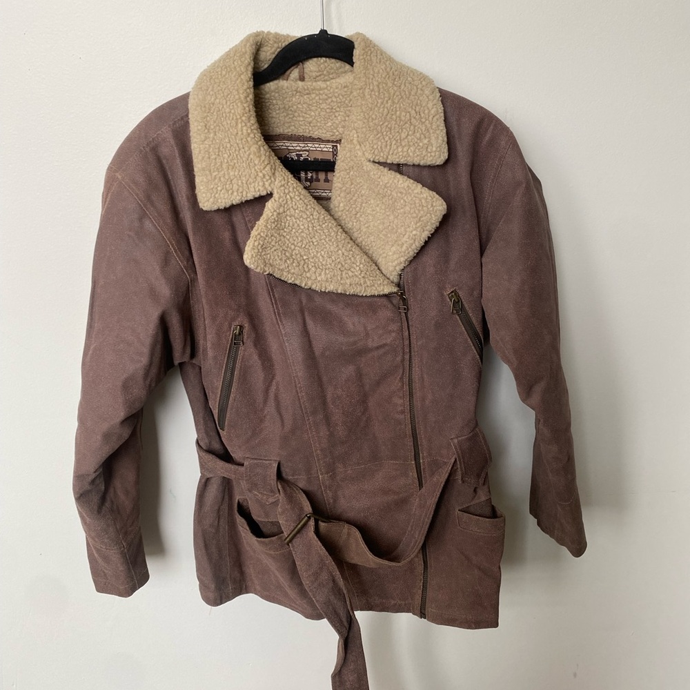 Vintage Winlit Sherpa Leather bomber jacker